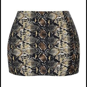 House of CB LENA SNAKE PRINT VEGAN LEATHER SKIRT